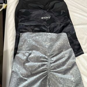 ECHT Black and Gray Camouflage Shorts